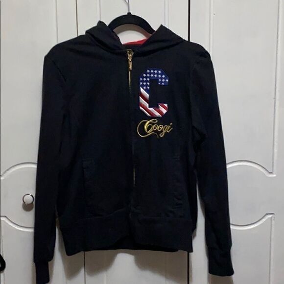 COOGI Sweaters - COOGI Black zippered hoodie sweatshirt/ sweater L